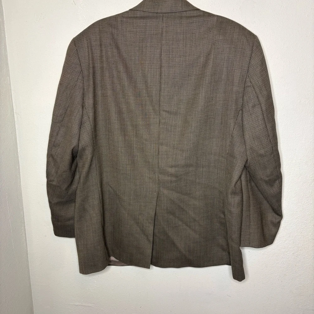 Lauren by Ralph Lauren Classic Men's Brown Plaid Two-Button Wool Blazer 2x